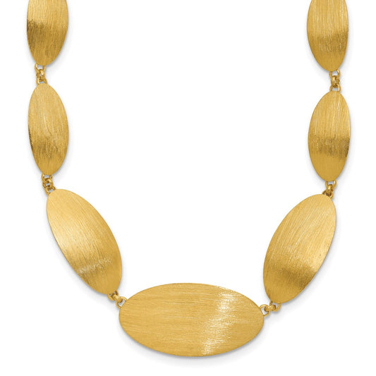 Sterling Silver Gold-plated Brushed w/ 2in ext. Necklace