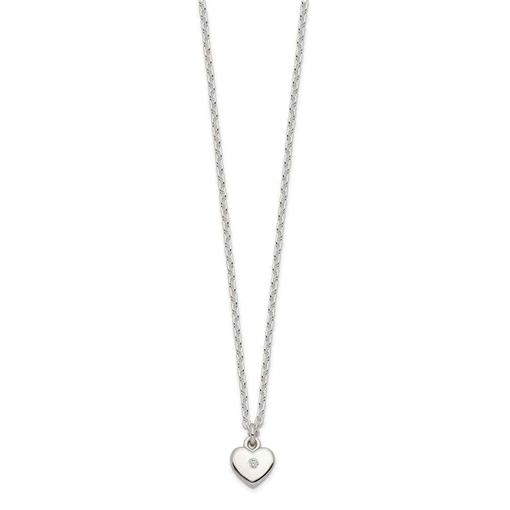 Sterling Silver 3 CZ Pendants all 16 (Necklace Set)