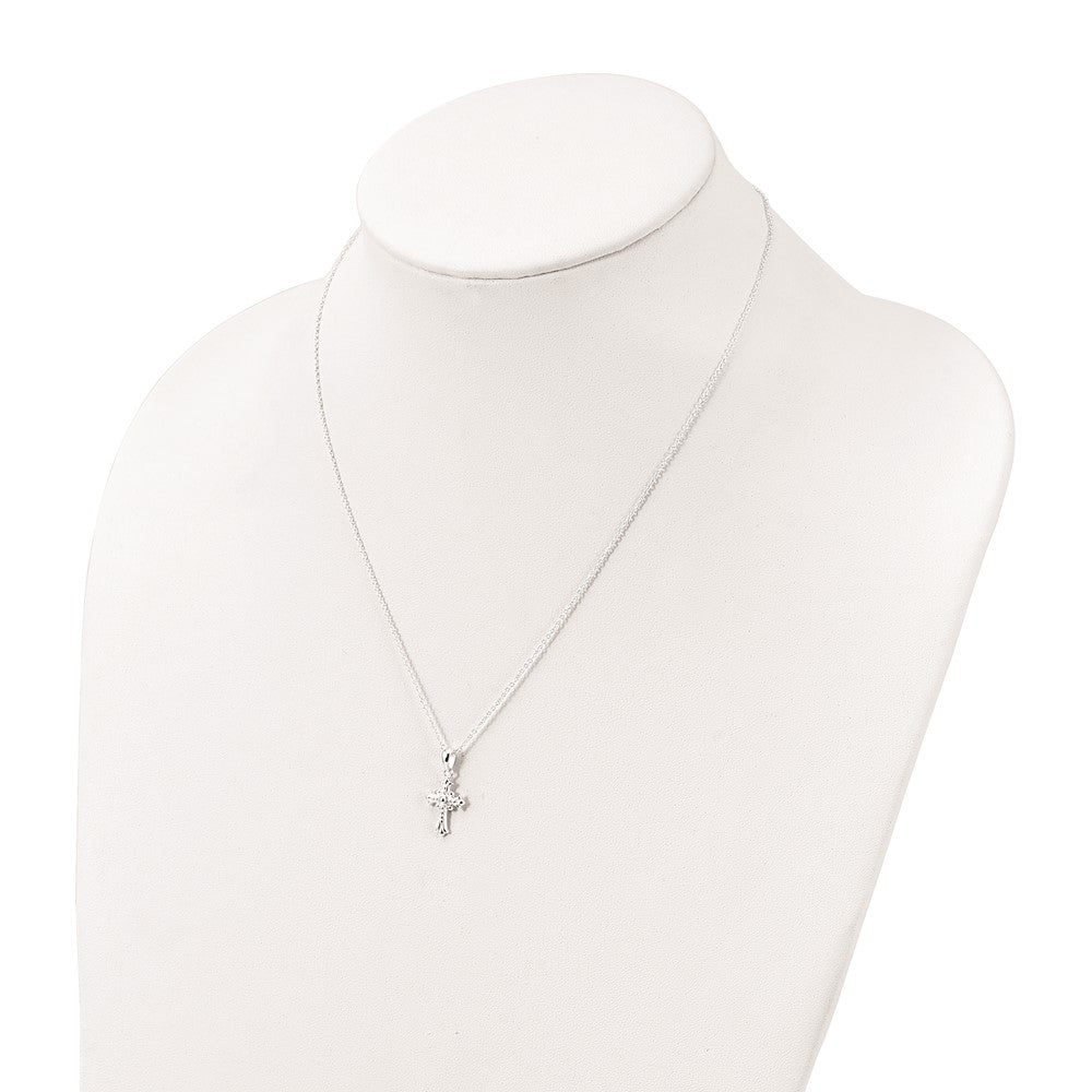 Sterling Silver Polished Cross Necklace