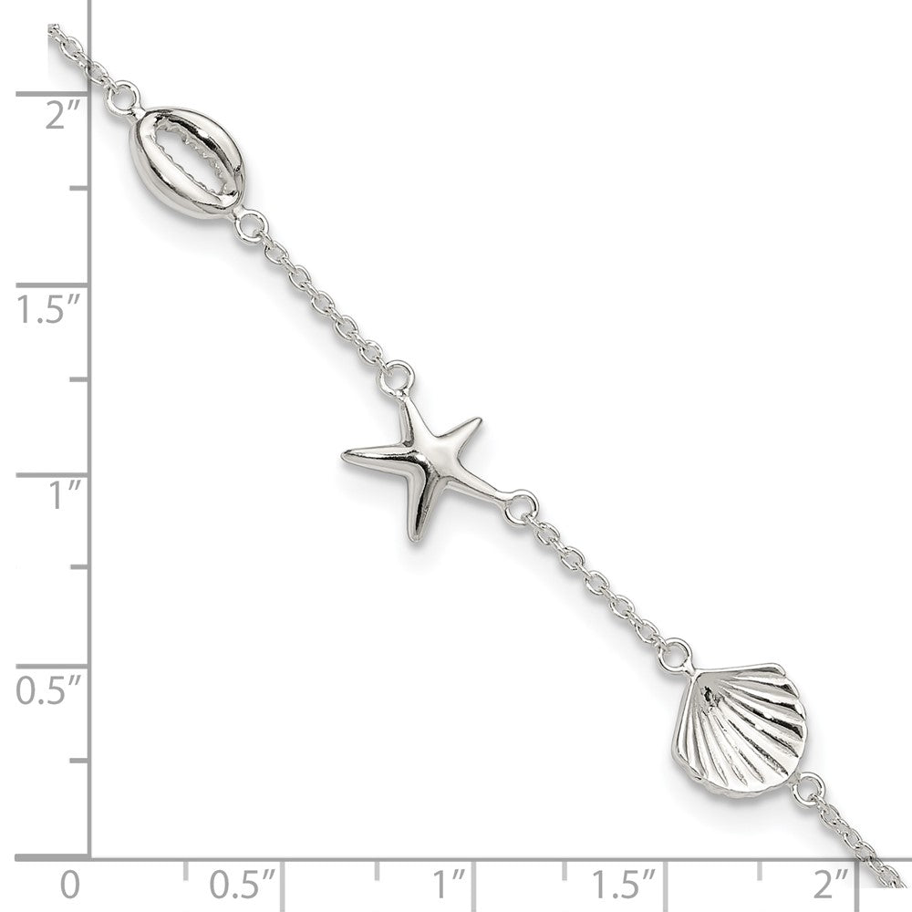 Sterling Silver Polished 8.5in Plus 2in ext. Anklet