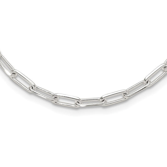 Sterling Silver 4.2mm Paperclip Link w/ 2in ext Necklace