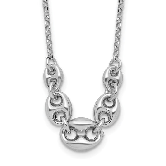 Sterling Silver Rhodium-plated 16in w/2in ext. Necklace