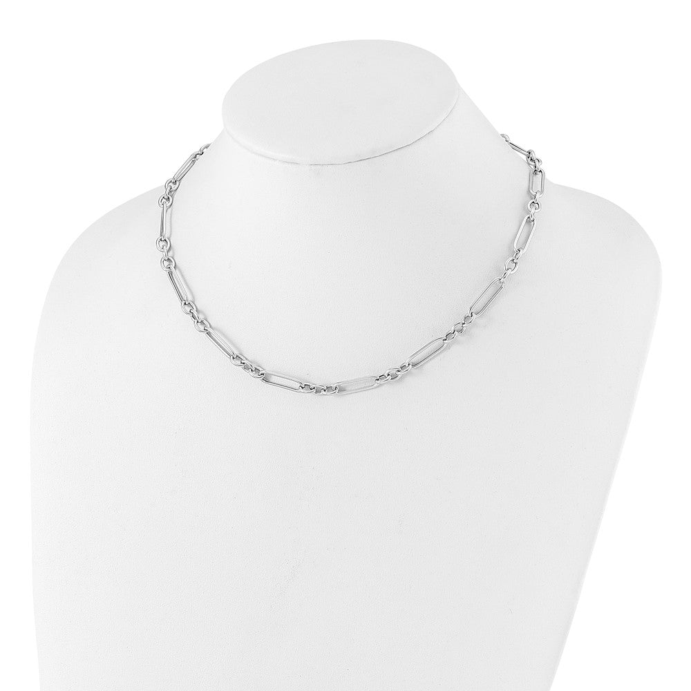 Sterling Silver Rhodium-plated Open Link 18in w/2in ext. Necklace