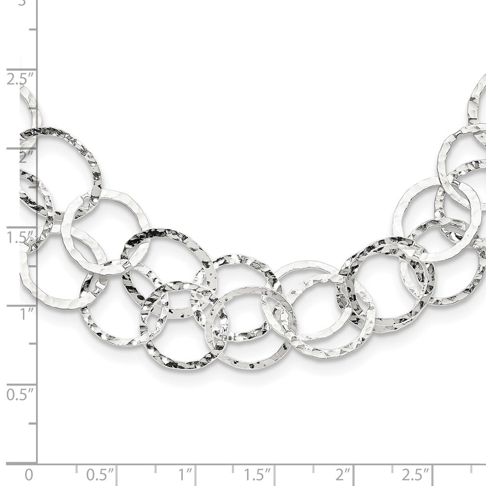 Sterling Silver Fancy Hammered Necklace