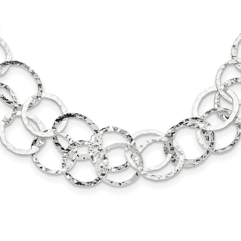 Sterling Silver Fancy Hammered Necklace
