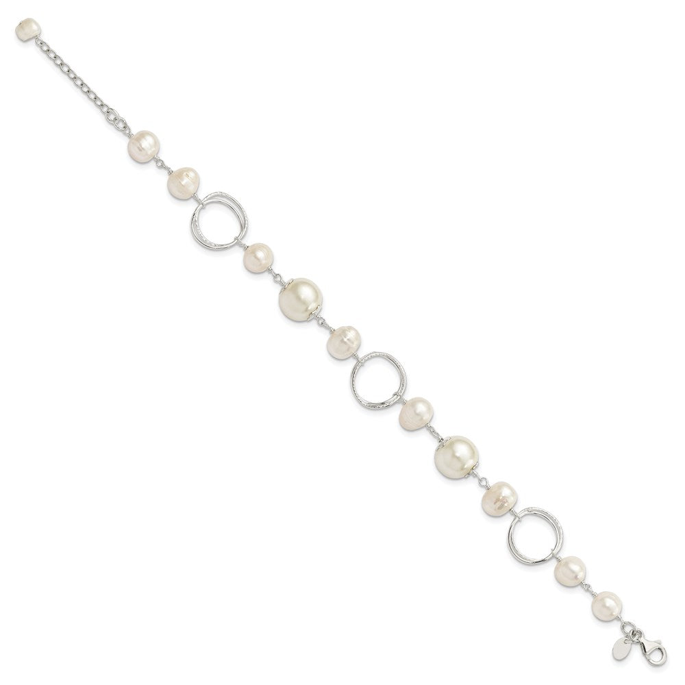 Sterling Silver FW Cultured Pearl 8.5in Bracelet