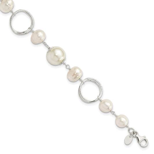 Sterling Silver FW Cultured Pearl 8.5in Bracelet