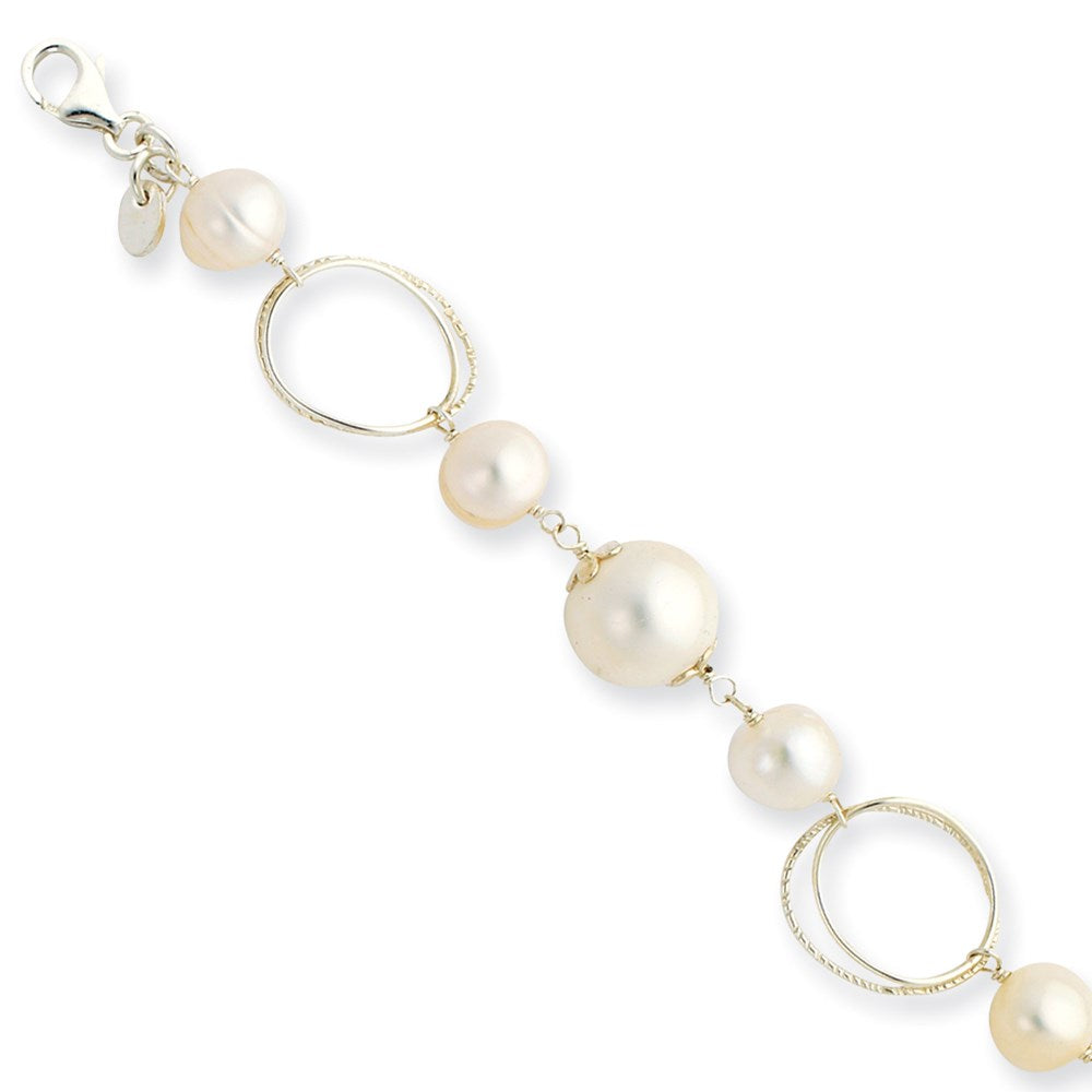 Sterling Silver FW Cultured Pearl 8.5in Bracelet
