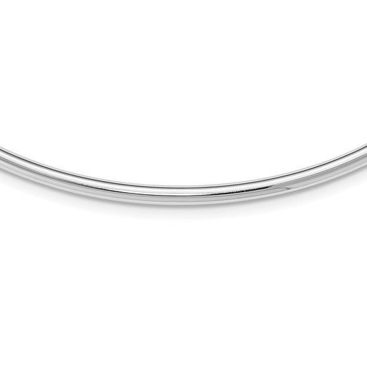 Sterling Silver Rhodium-plate 16inch w2in ext Polished Neck Collar Necklace