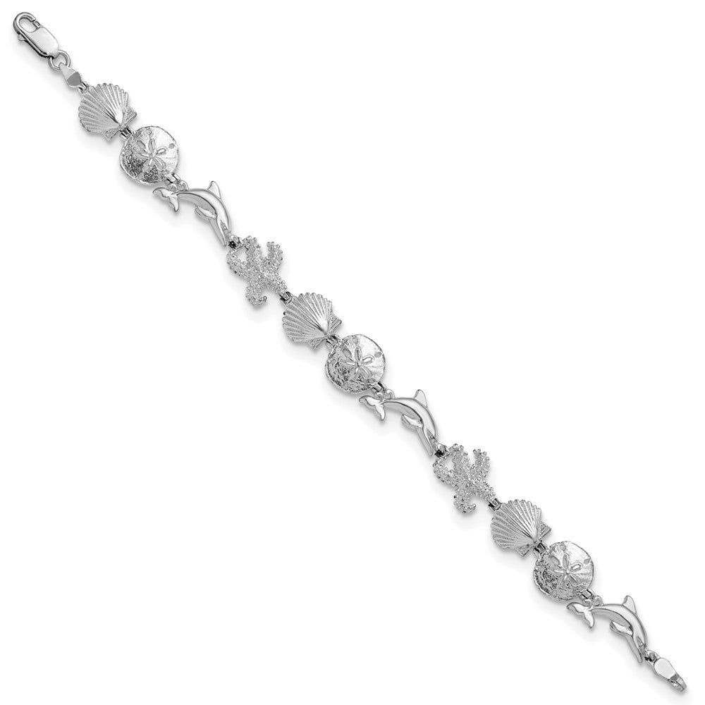 De-Ani Sterling Silver Rhodium-plated Polished Bracelet
