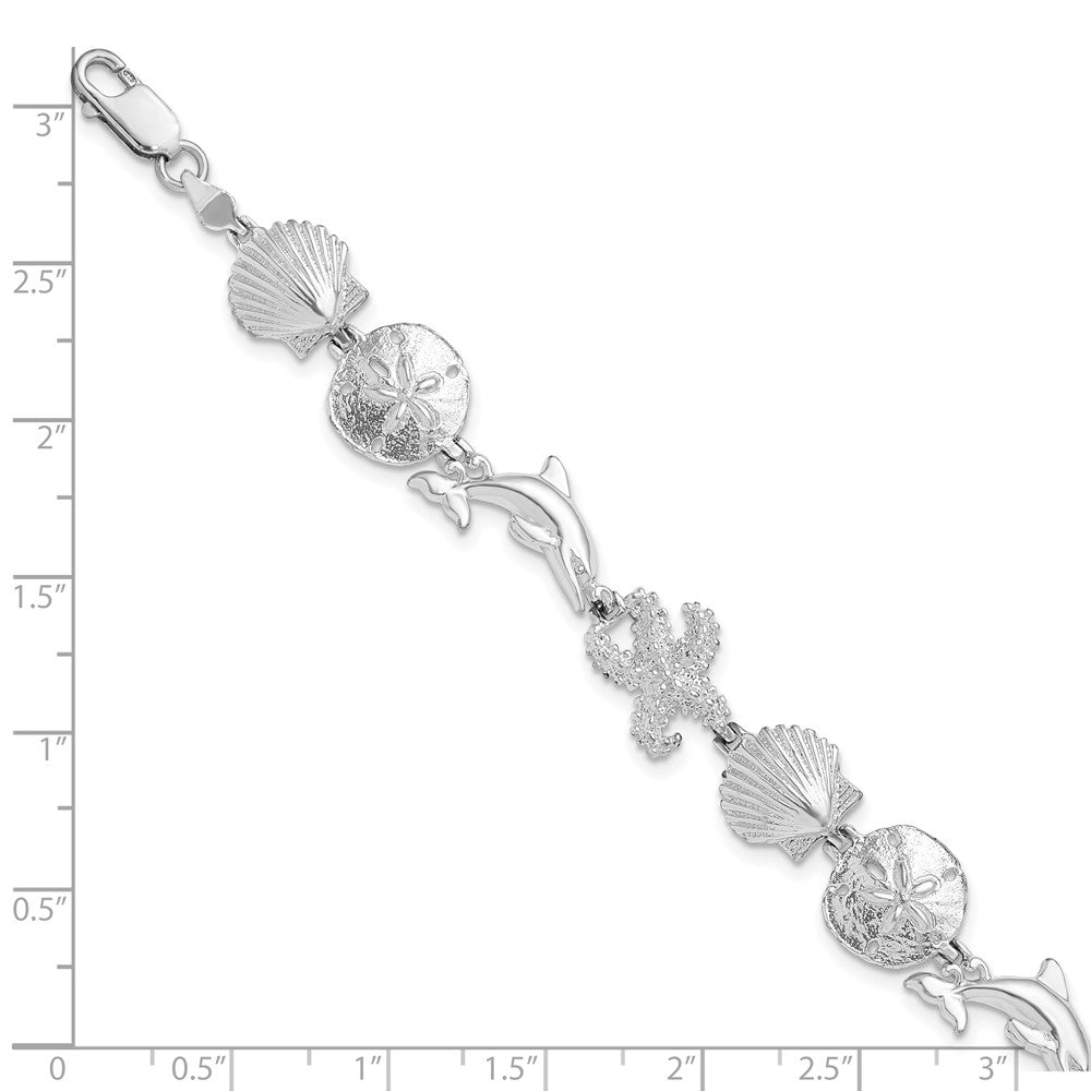 De-Ani Sterling Silver Rhodium-plated Polished Bracelet
