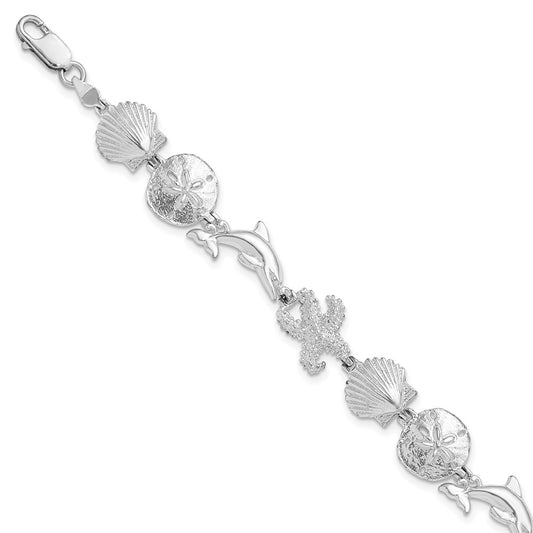 De-Ani Sterling Silver Rhodium-plated Polished Bracelet