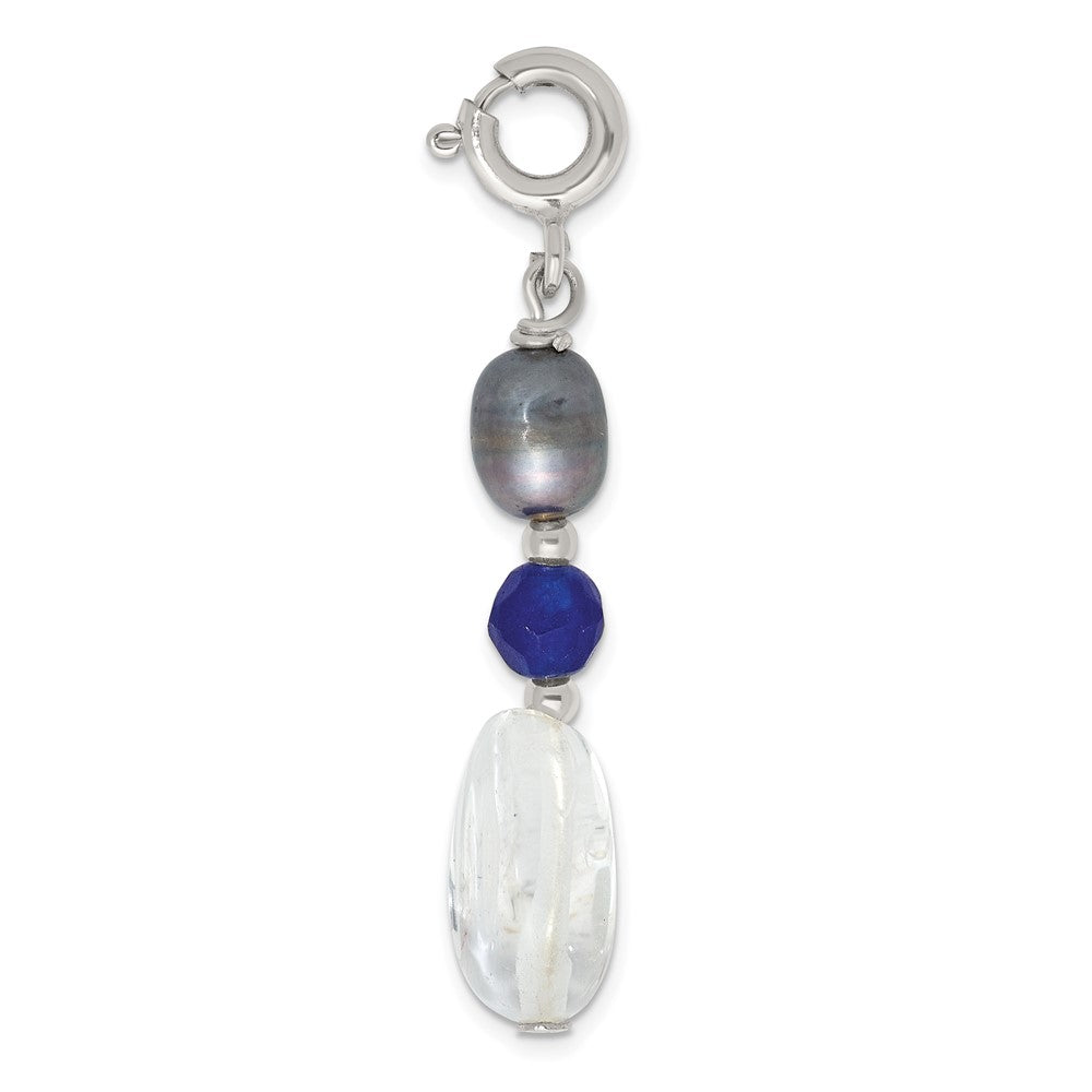 Sterling Silver FWC Pearl/Quartz Adjustable 17in or 40in Necklace