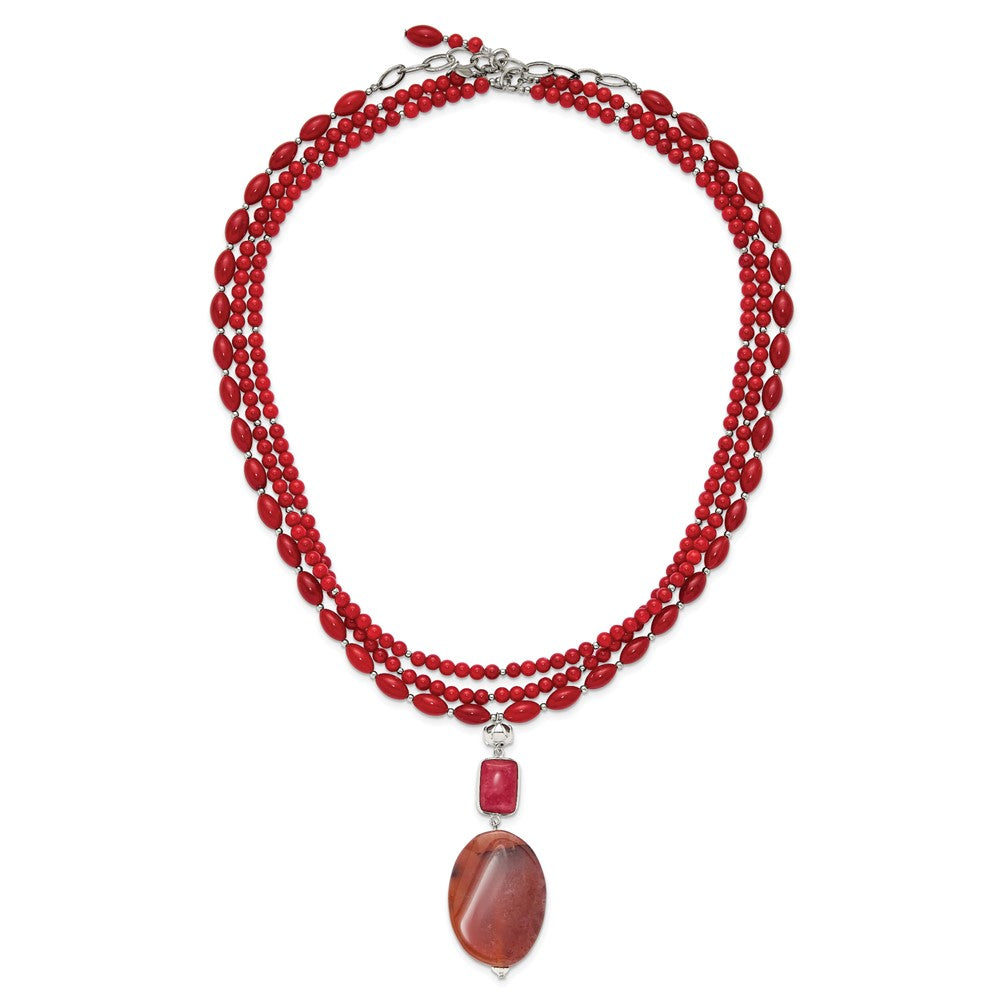 Sterling Silver Multi Stone Adjustable 17in or 40in Necklace