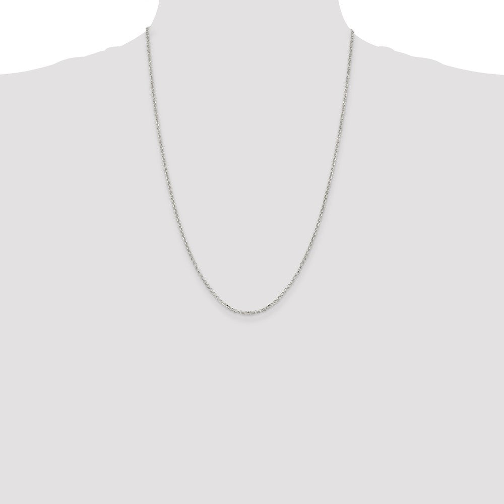 Sterling Silver 2.2mm Diamond-cut Cable Chain
