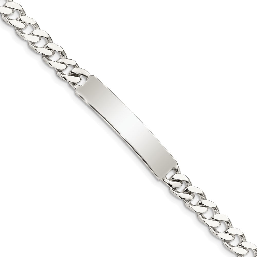 Sterling Silver 8inch Polished Engraveable Curb Link ID Bracelet
