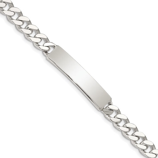 Sterling Silver 8inch Polished Engraveable Curb Link ID Bracelet