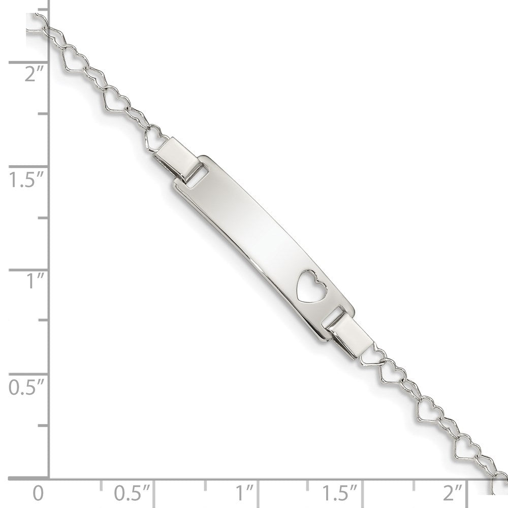 Sterling Silver Heart ID Bracelet