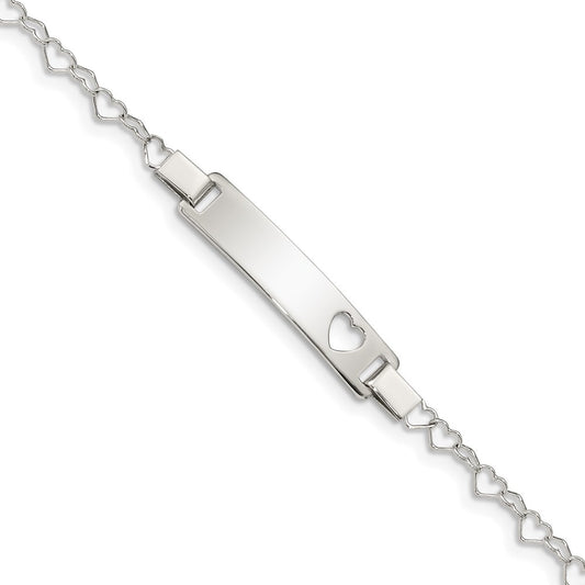 Sterling Silver Heart ID Bracelet
