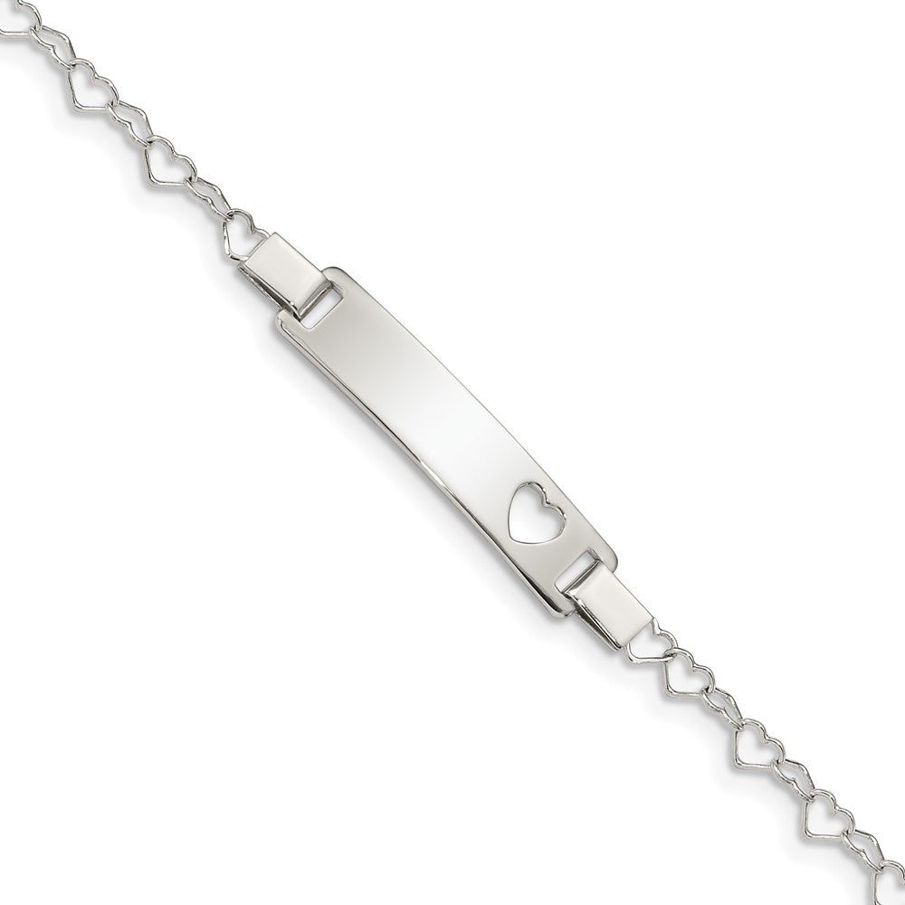 Sterling Silver Heart ID Bracelet