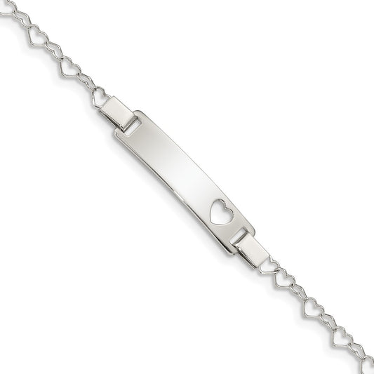 Sterling Silver Heart ID Bracelet