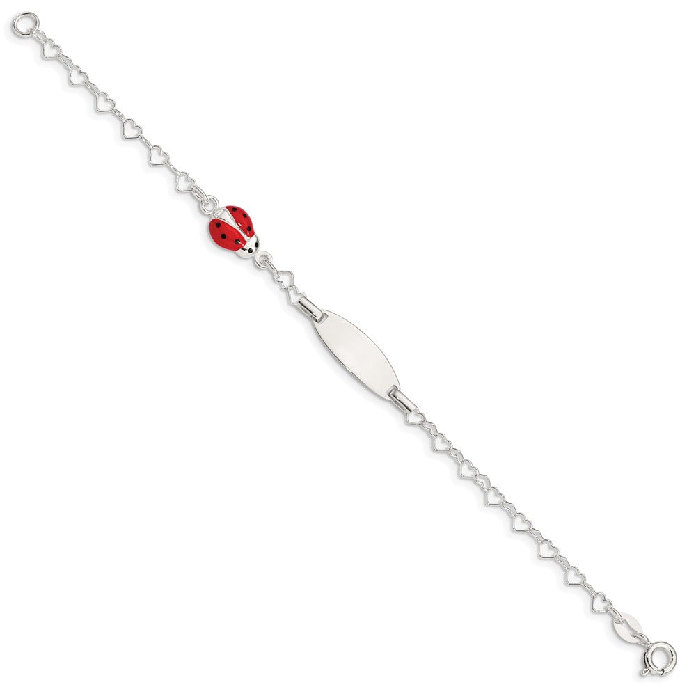 Sterling Silver Polished Bug Engraveable ID Bracelet