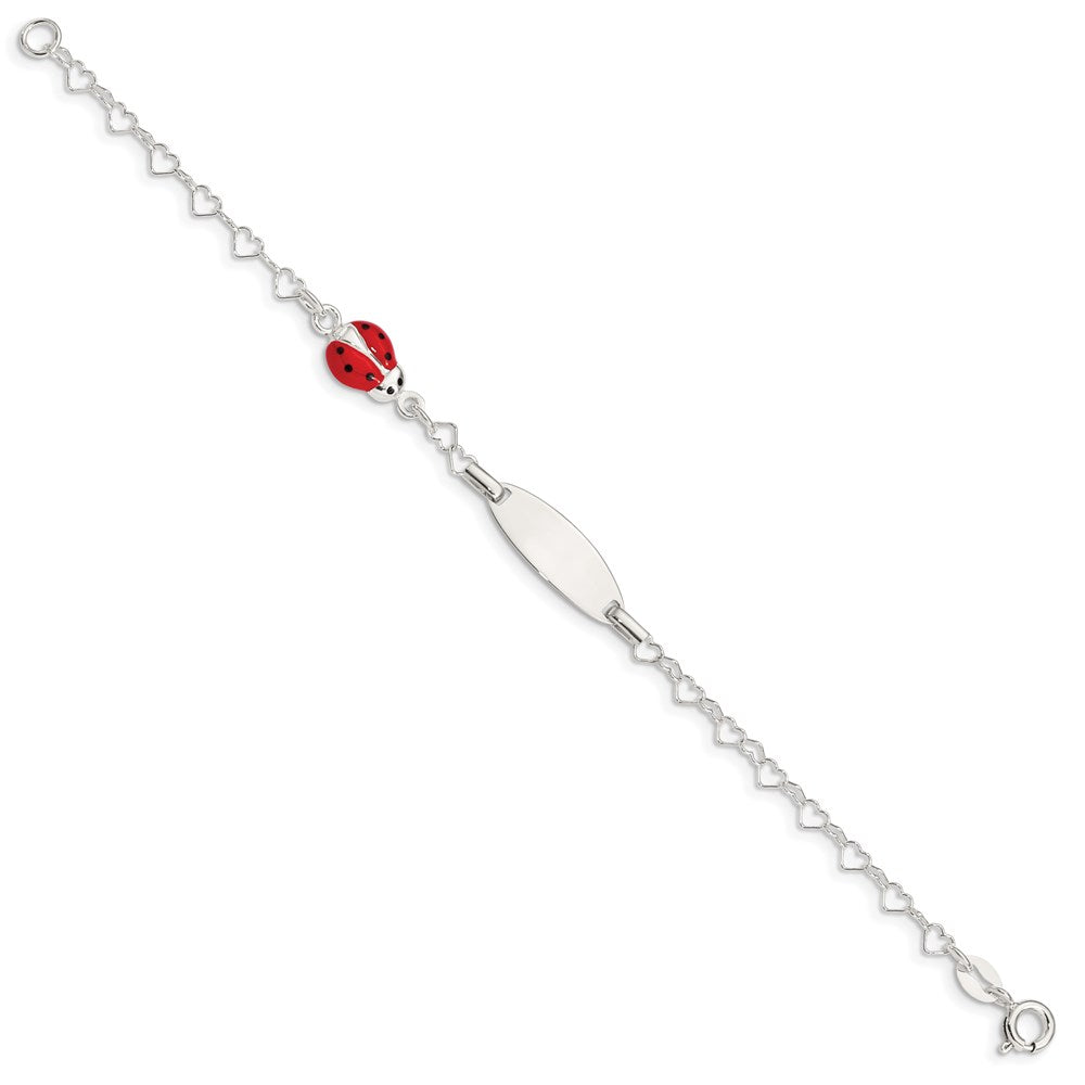 Sterling Silver Polished Bug Engraveable ID Bracelet