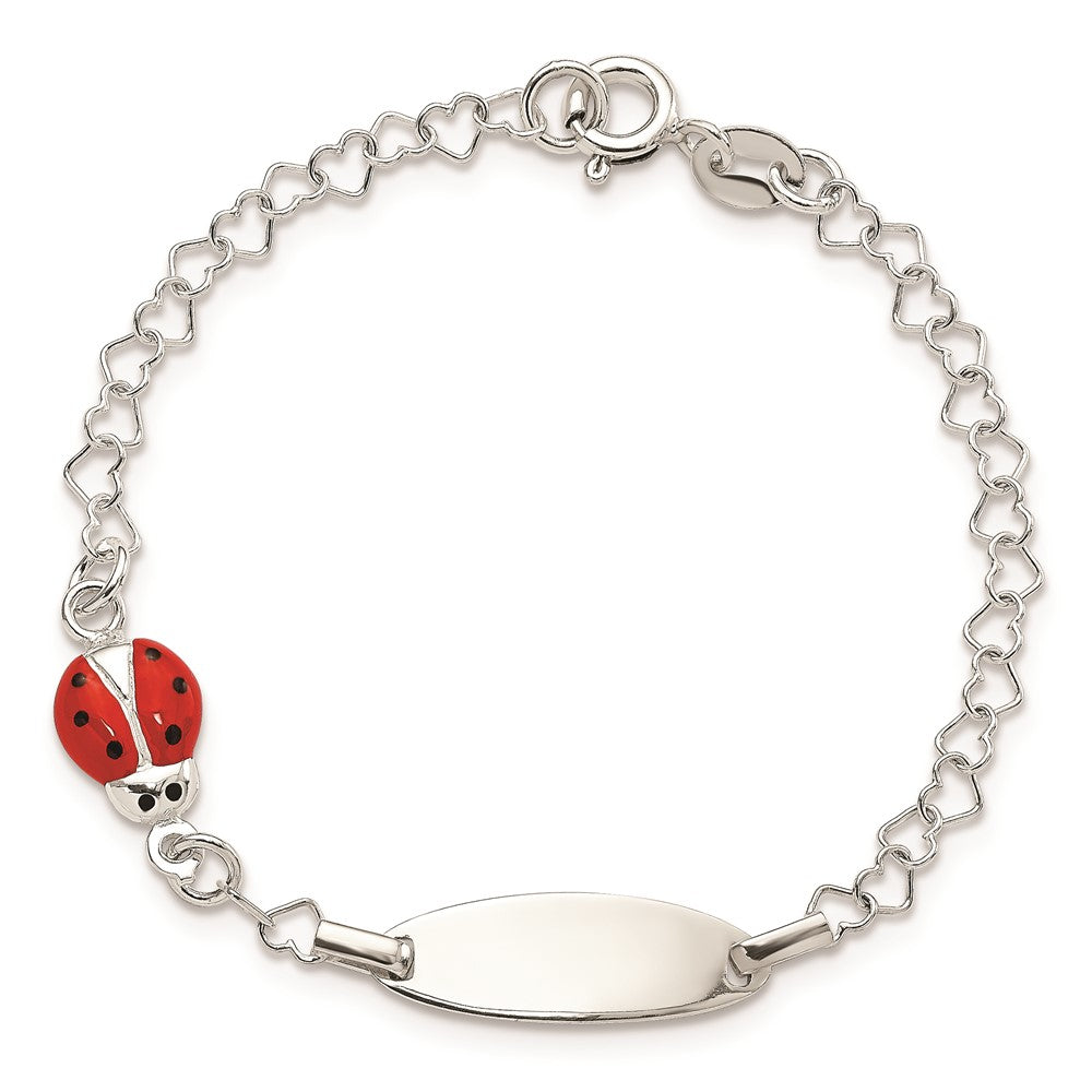 Sterling Silver Polished Bug Engraveable ID Bracelet