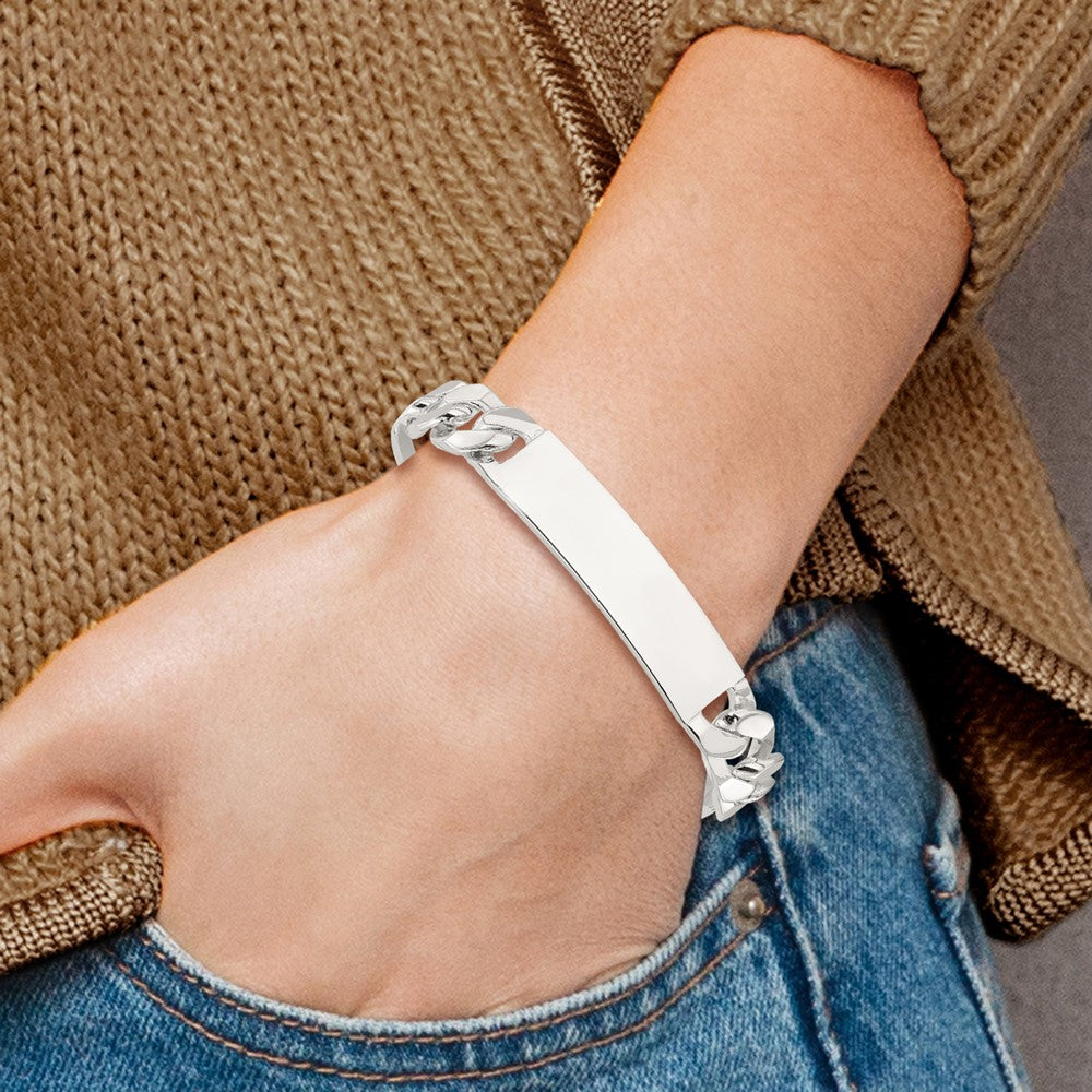 Sterling Silver 7.5in Figaro ID Bracelet