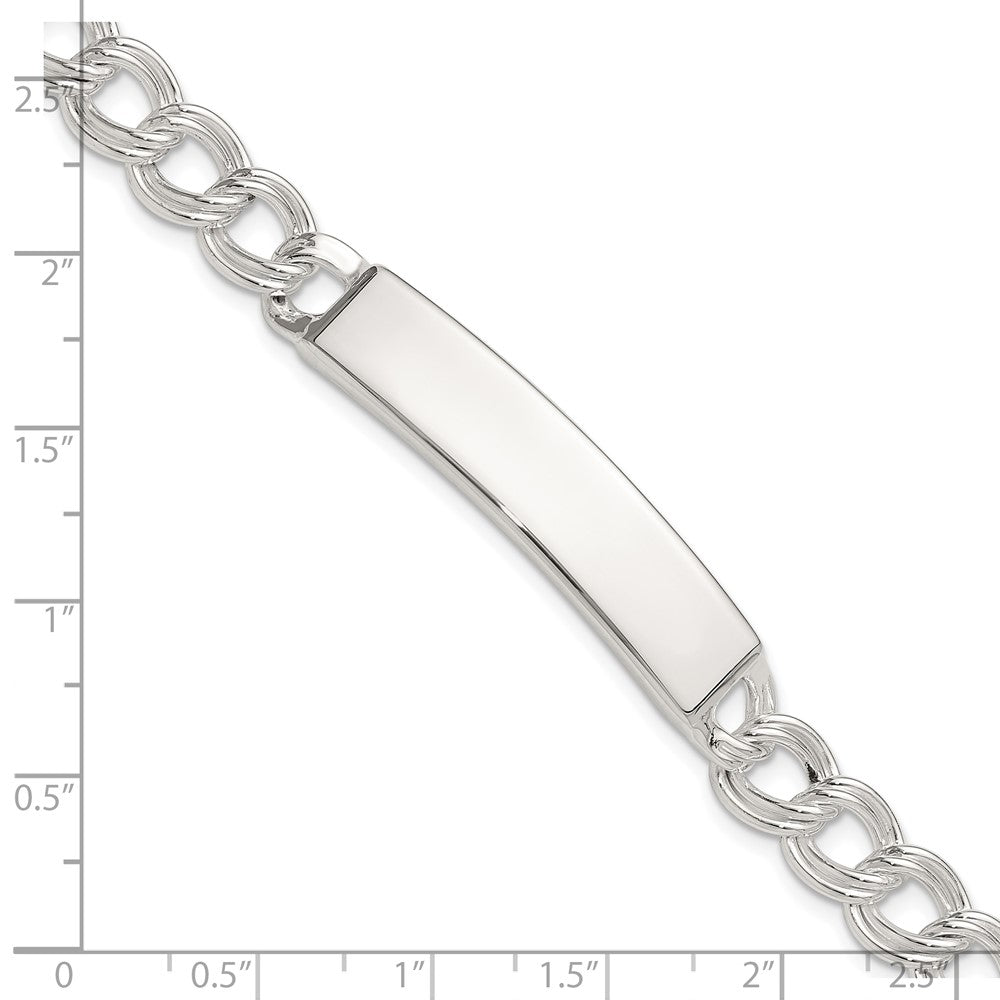 Sterling Silver Polished Double Curb 7in ID Bracelet