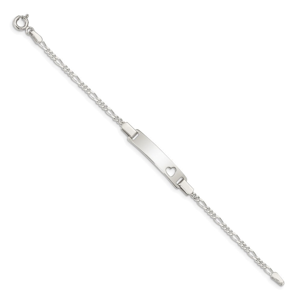 Sterling Silver ID with Cut-out Heart Bracelet
