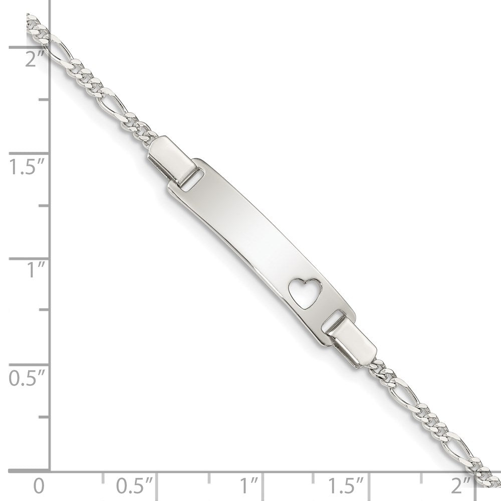 Sterling Silver ID with Cut-out Heart Bracelet