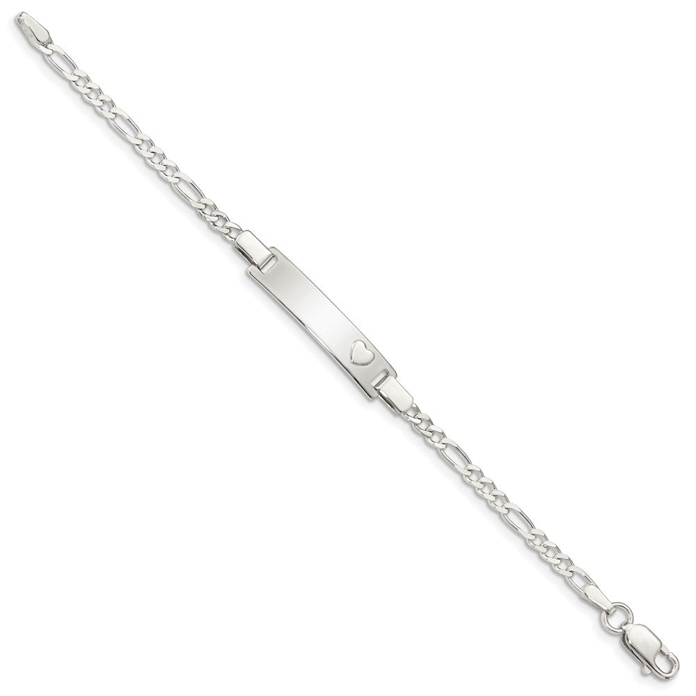 Sterling Silver ID with Heart Bracelet