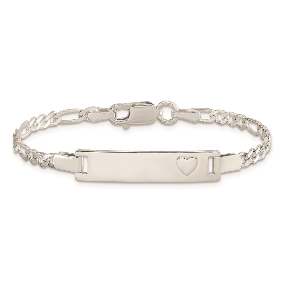 Sterling Silver ID with Heart Bracelet
