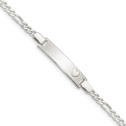 Sterling Silver ID with Heart Bracelet