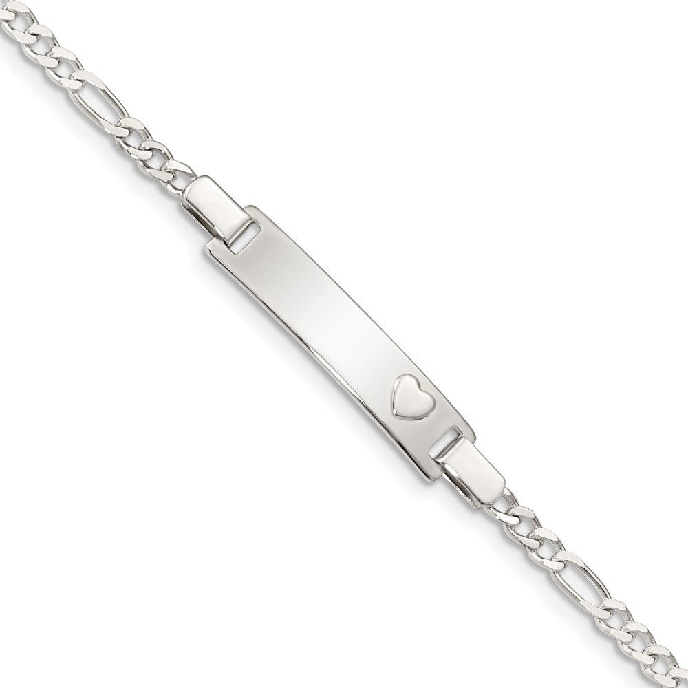 Sterling Silver ID with Heart Bracelet
