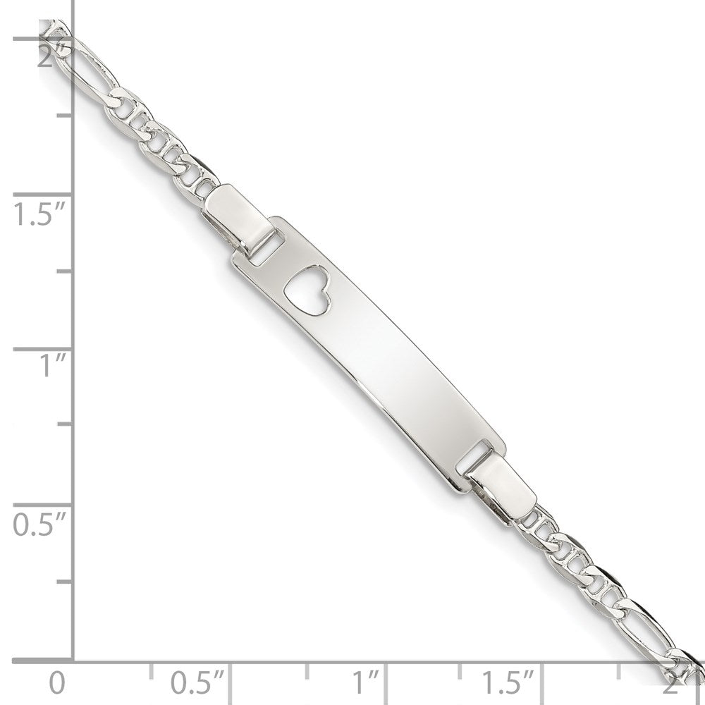 Sterling Silver ID with Cut-out Heart Bracelet
