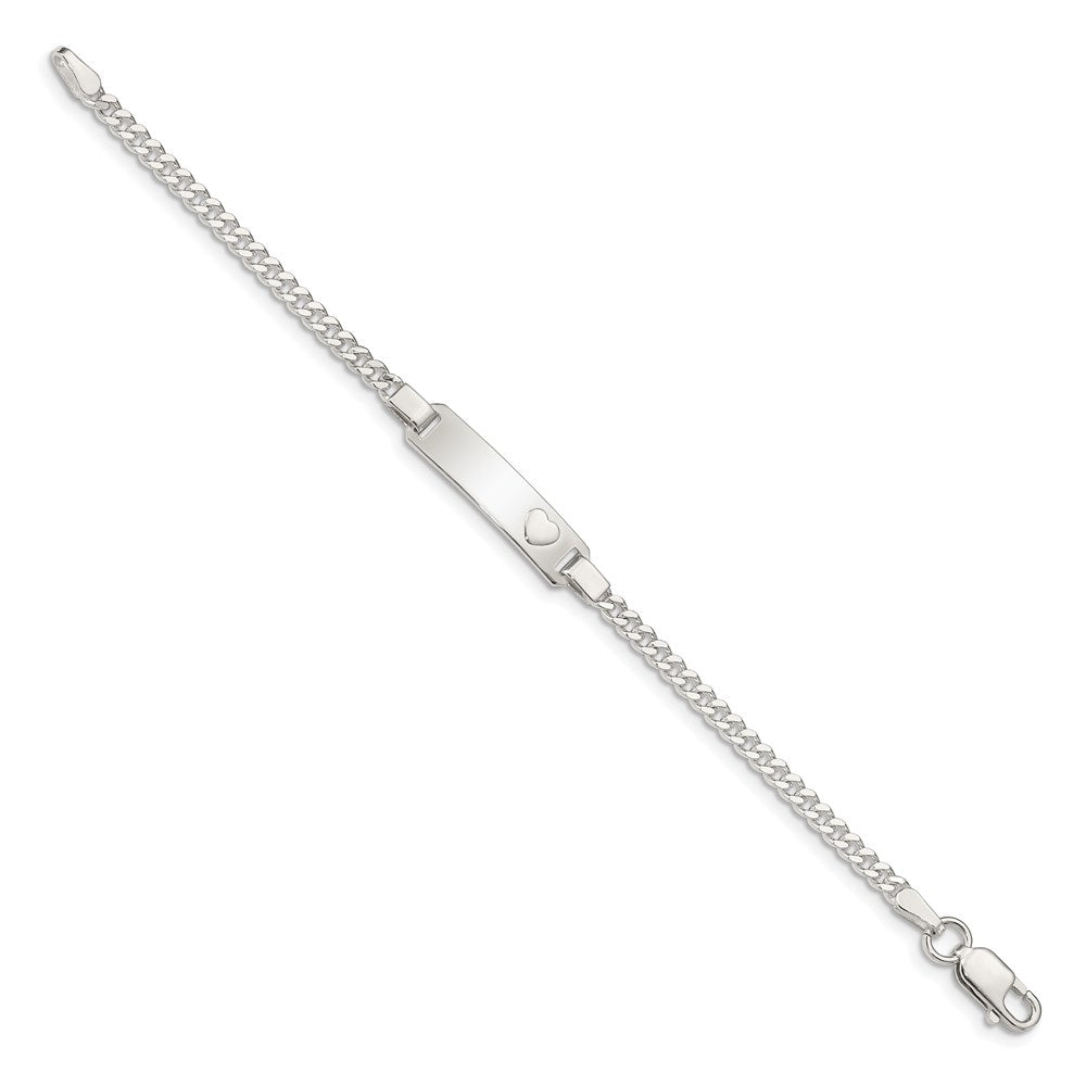 Sterling Silver ID with Heart Bracelet