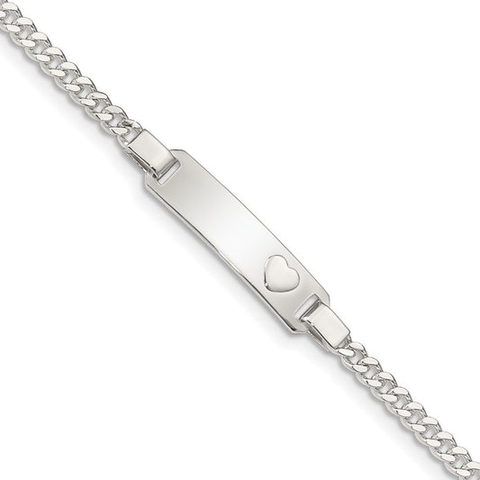 Sterling Silver ID with Heart Bracelet