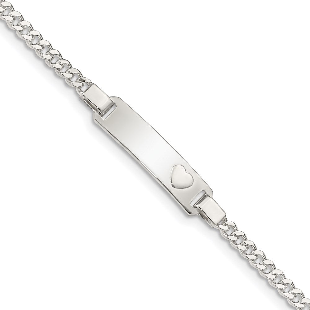 Sterling Silver ID with Heart Bracelet