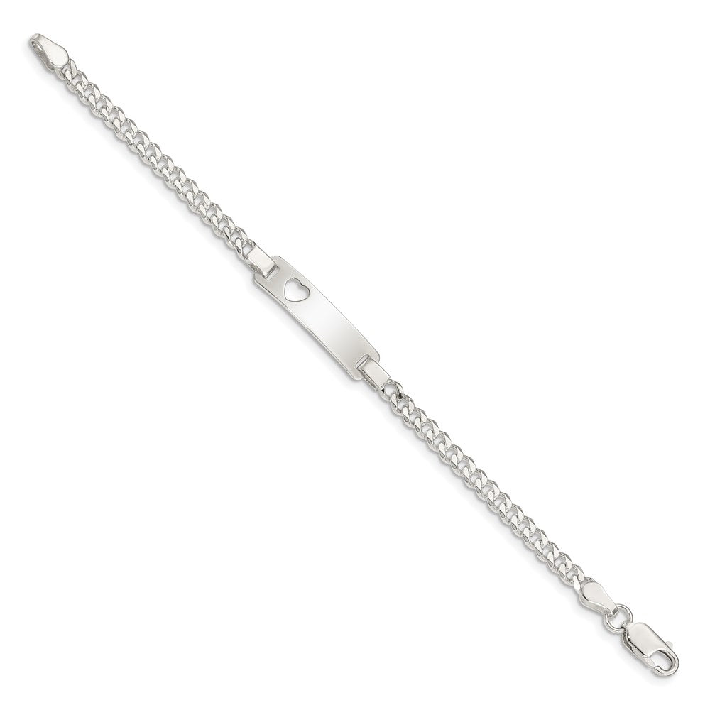 Sterling Silver ID with Cut-out Heart Bracelet
