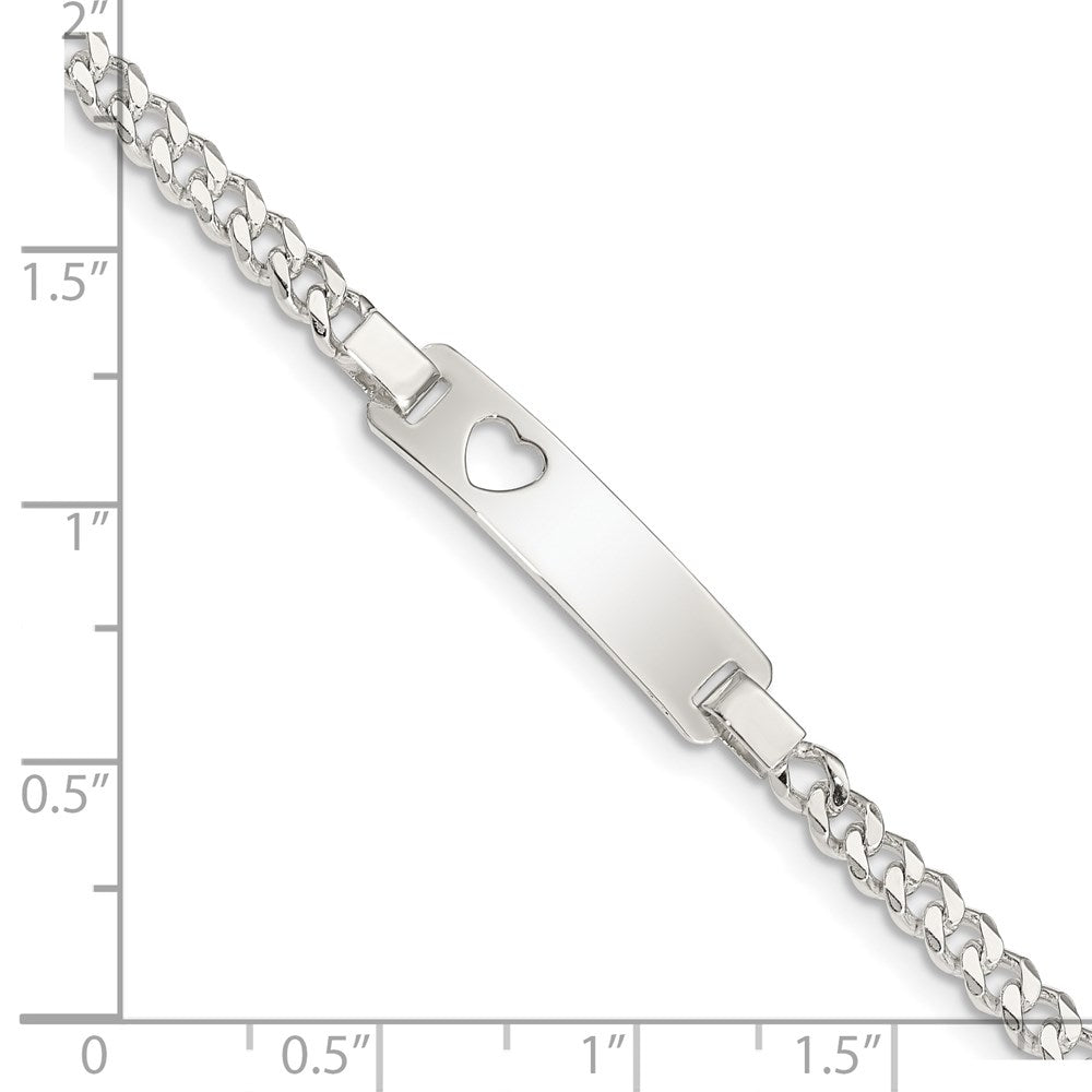 Sterling Silver ID with Cut-out Heart Bracelet