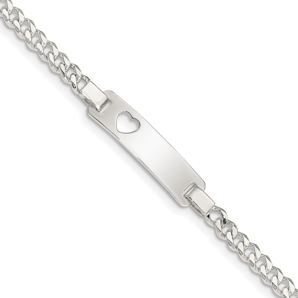 Sterling Silver ID with Cut-out Heart Bracelet