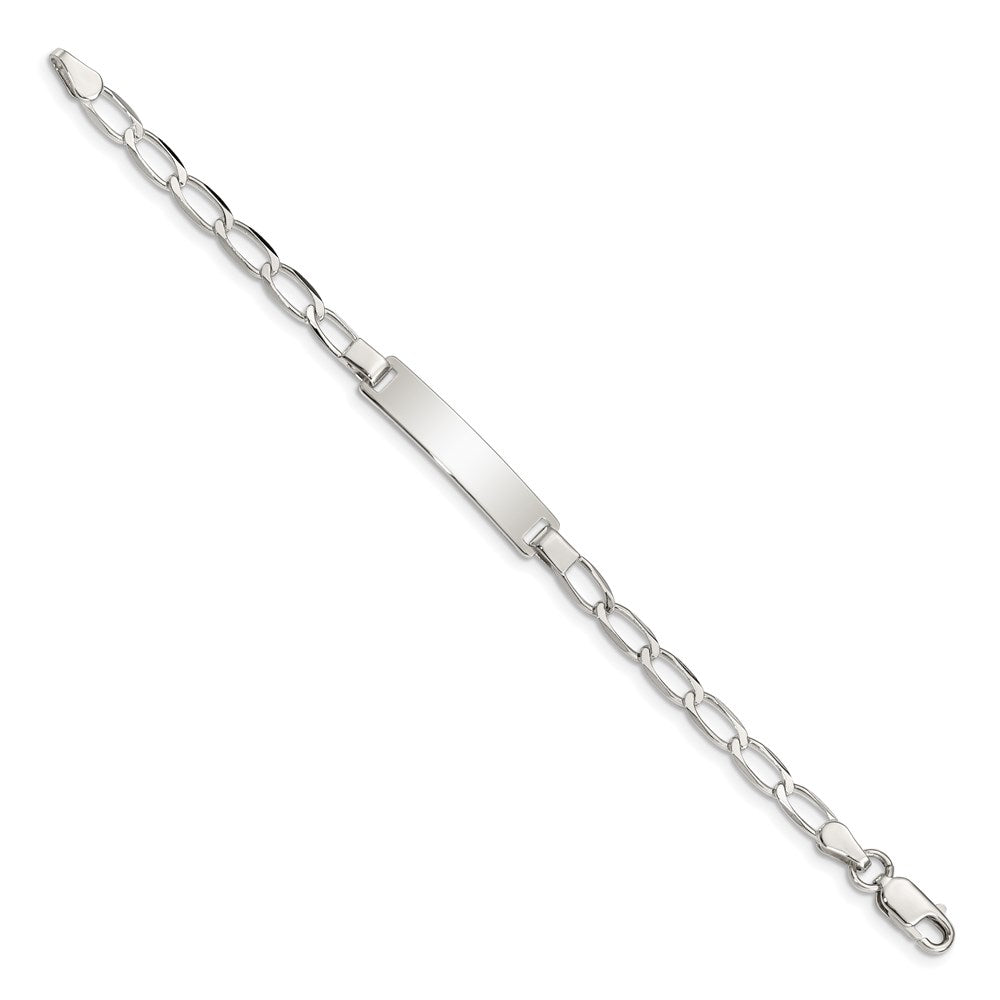 Sterling Silver 6inch Polished Engraveable ID Bracelet