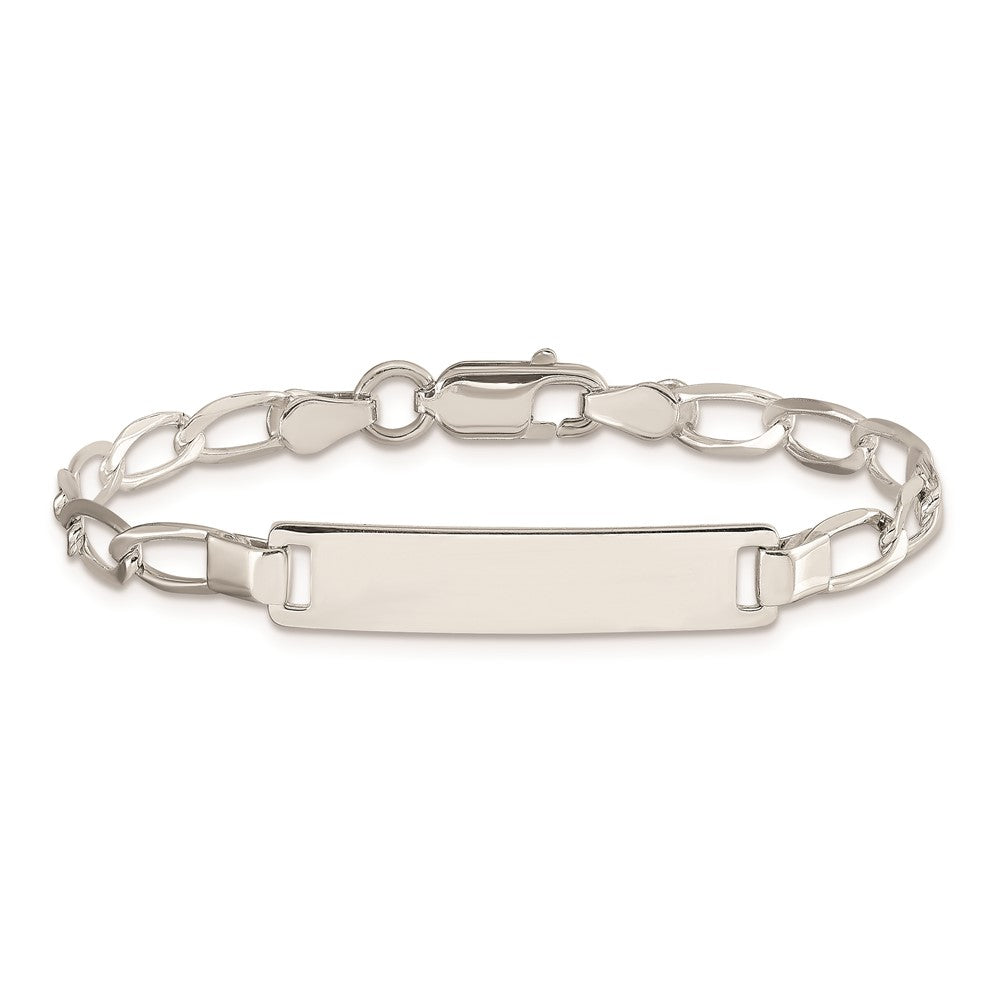 Sterling Silver Polished Engraveable ID Bracelet