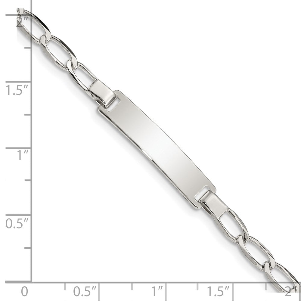Sterling Silver Polished Engraveable ID Bracelet