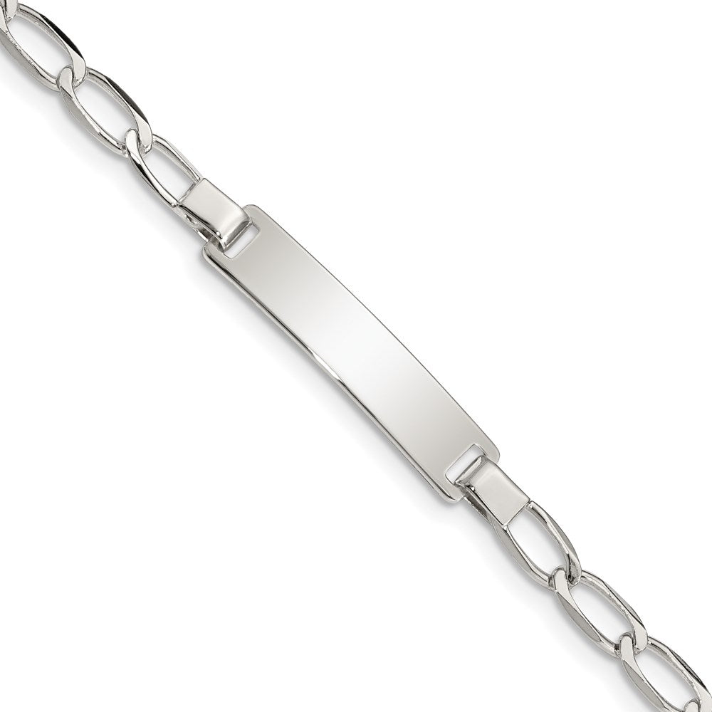 Sterling Silver 6inch Polished Engraveable ID Bracelet