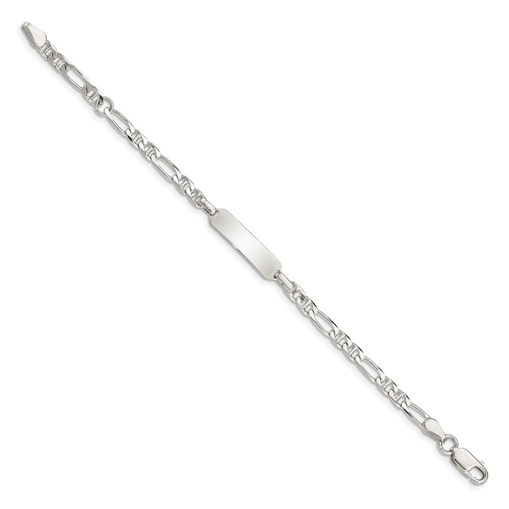 Sterling Silver ID Anchor 5in Plus 1in EXT Link Bracelet
