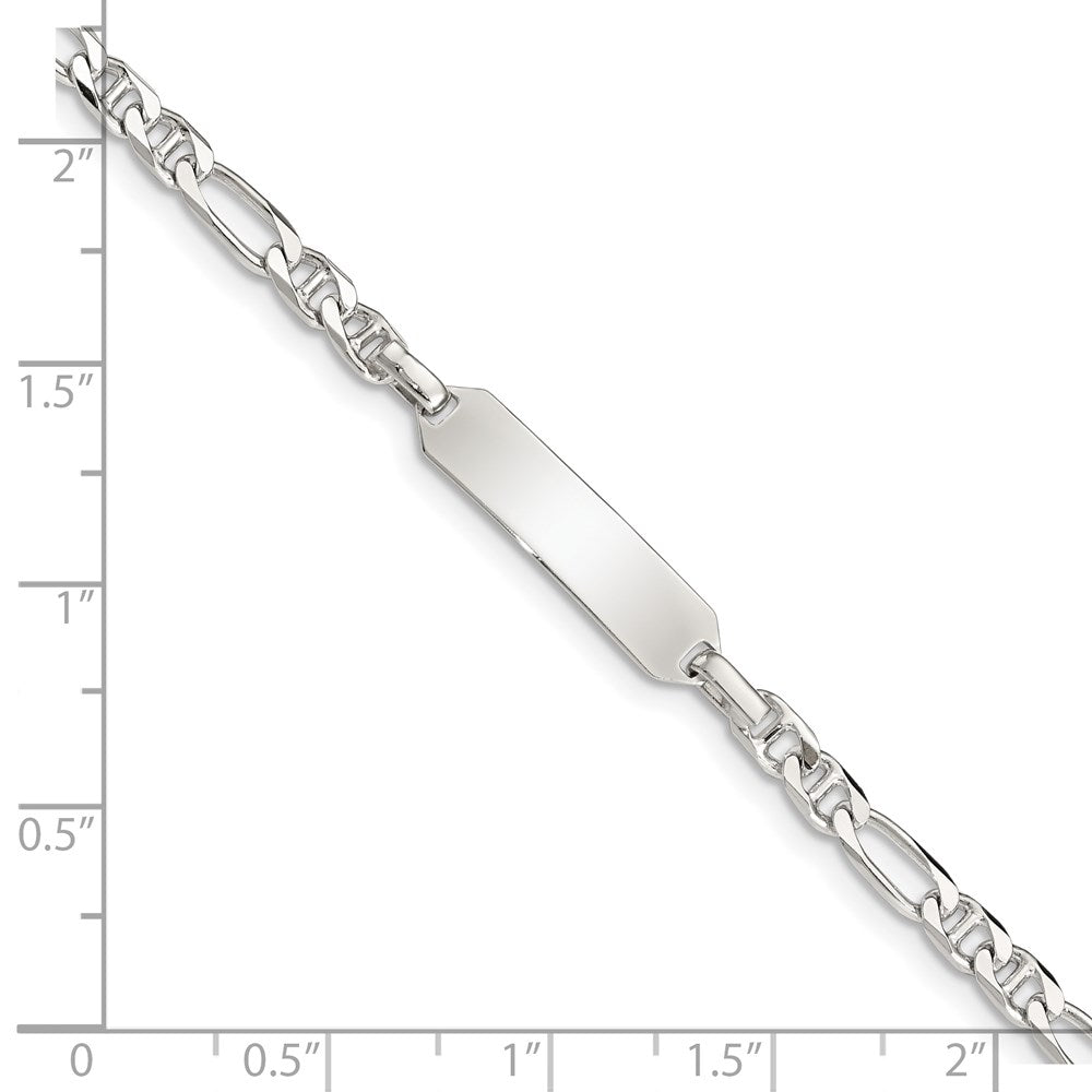 Sterling Silver ID Anchor 5in Plus 1in EXT Link Bracelet