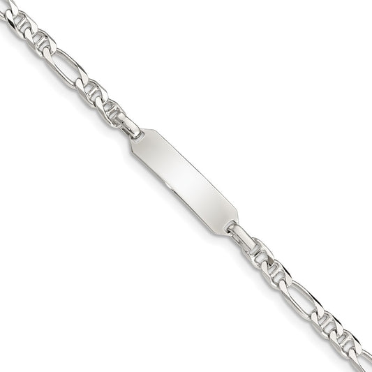Sterling Silver ID Anchor 5in Plus 1in EXT Link Bracelet